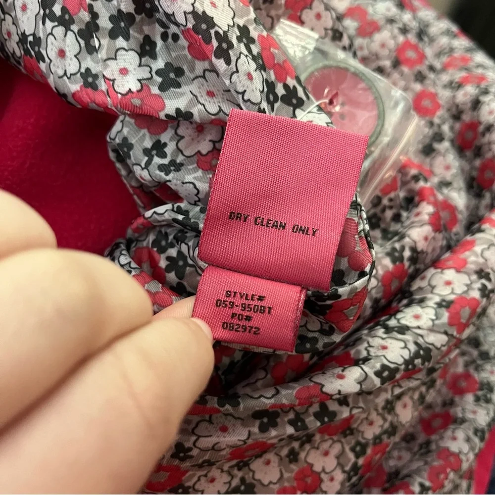 Y2K Jou Jou Double Breasted Peacoat Wool Blend Magenta L Juniors